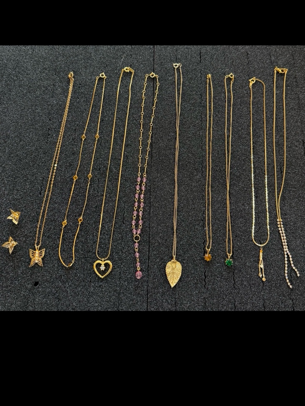Dainty Gold Tone necklace Lot